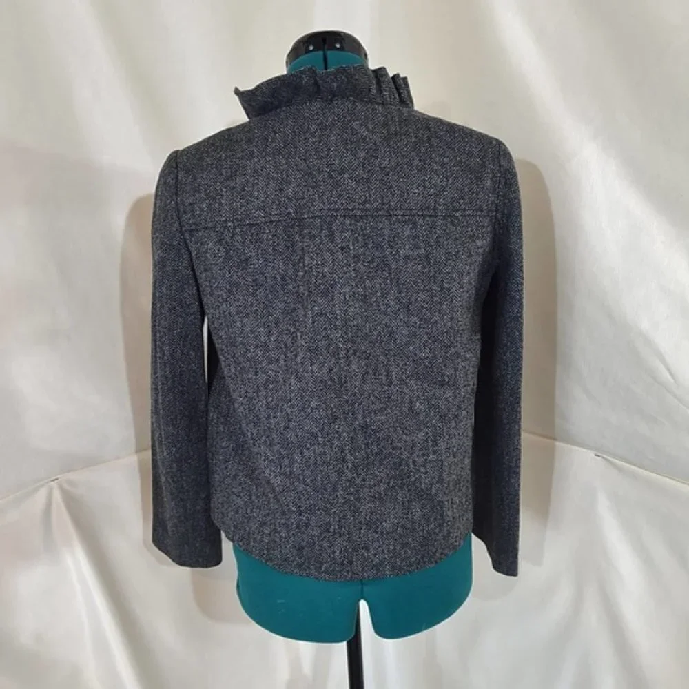J. Crew Gray Ruffle Jacket - Picture 3 of 8